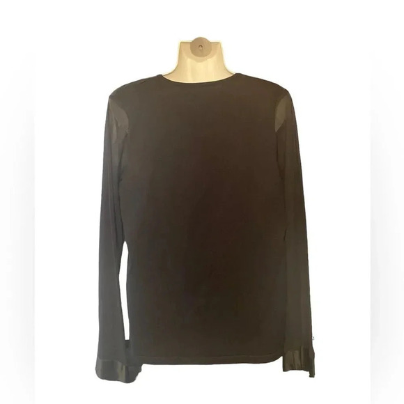 Unbranded Satin Button Down Cardigan with Silk Sheer Panels - Picture 6 of 9